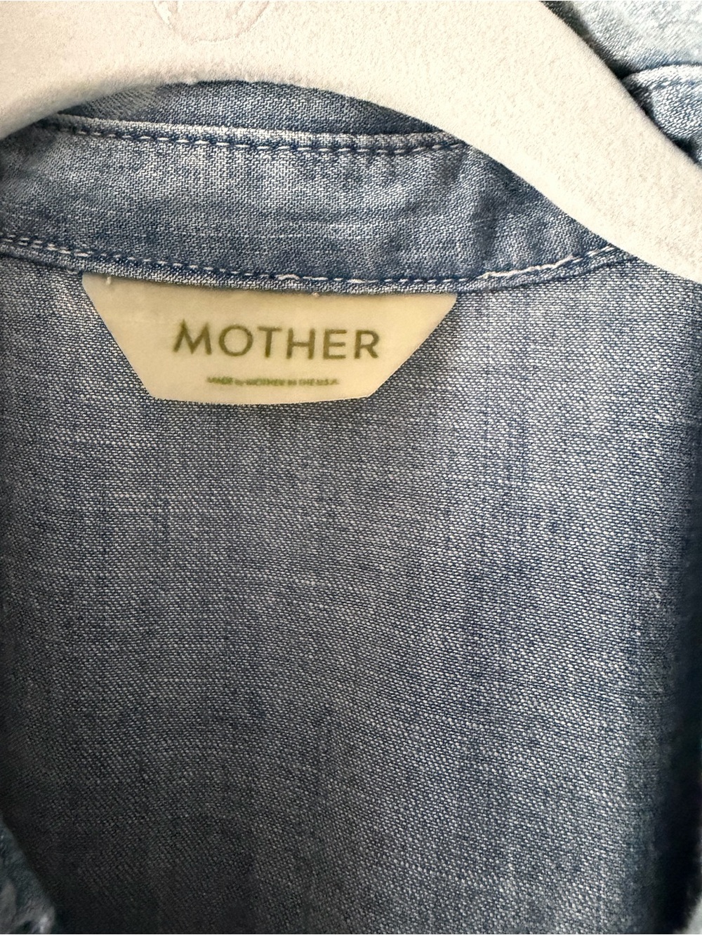 Mother Light Wash Denim Western Shirt - Womens - Picture 3 of 5